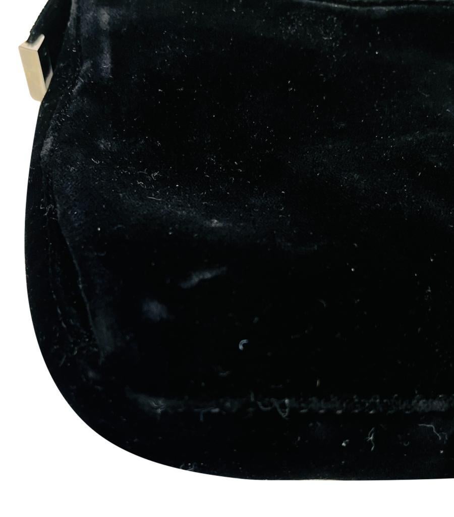 Fendi Velvet 'FF' Baguette Shoulder Bag For Sale 6