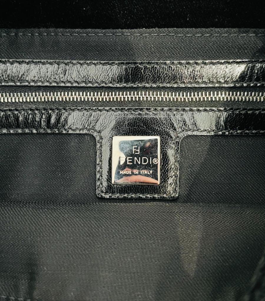 Fendi Velvet 'FF' Baguette Shoulder Bag For Sale 2