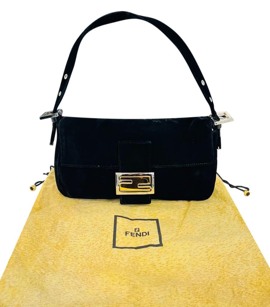 Fendi Velvet 'FF' Baguette Shoulder Bag For Sale 3