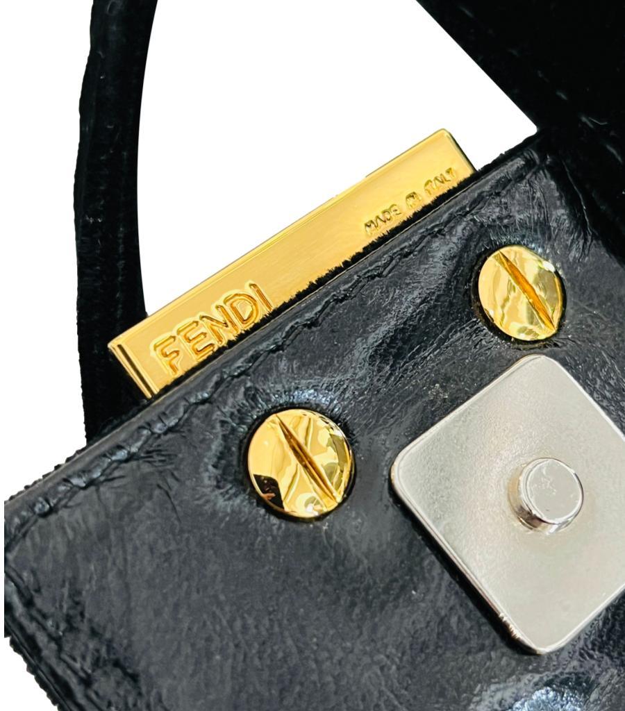 Fendi Velvet 'FF' Baguette Shoulder Bag For Sale 4