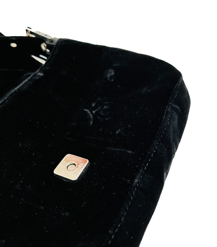Fendi Velvet 'FF' Baguette Shoulder Bag For Sale 5