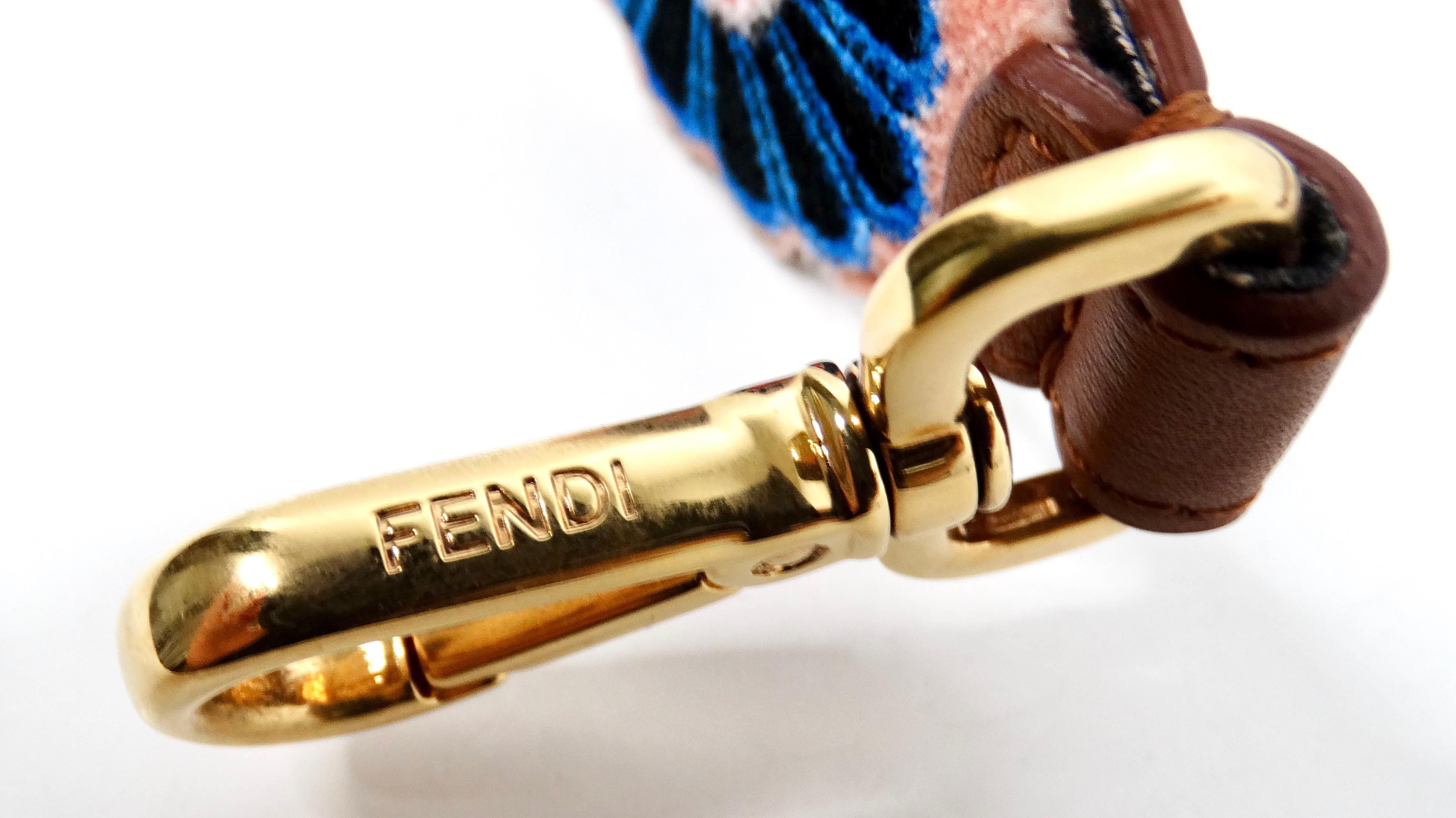 Fendi Velours Multicolore Logo floral Sac en cuir Bandoulière en vente 3
