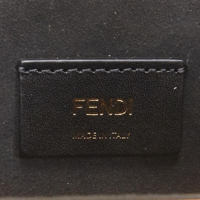 FENDI Vertical Box signature yellow black crossbody structured bag For Sale 7