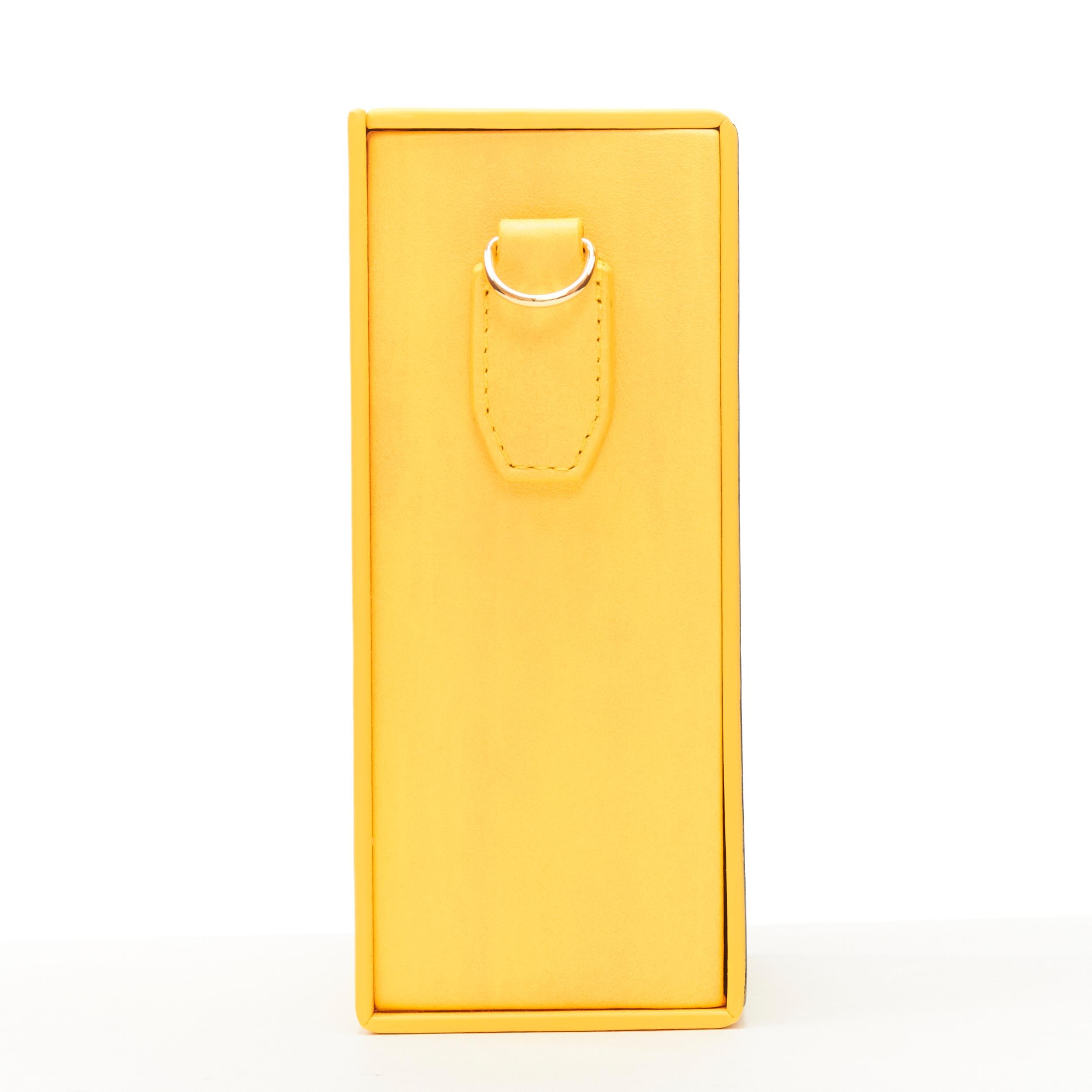 FENDI Vertical Box Signatur gelb-schwarze Crossbody-Tasche Damen im Angebot