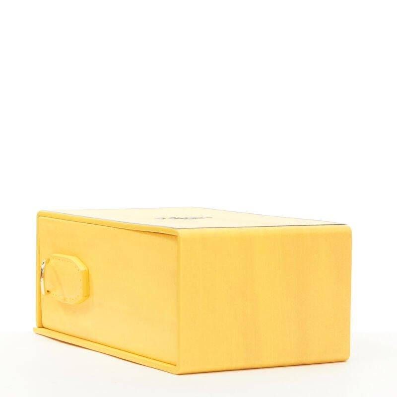 FENDI Vertical Box signature yellow black crossbody structured bag For Sale 1