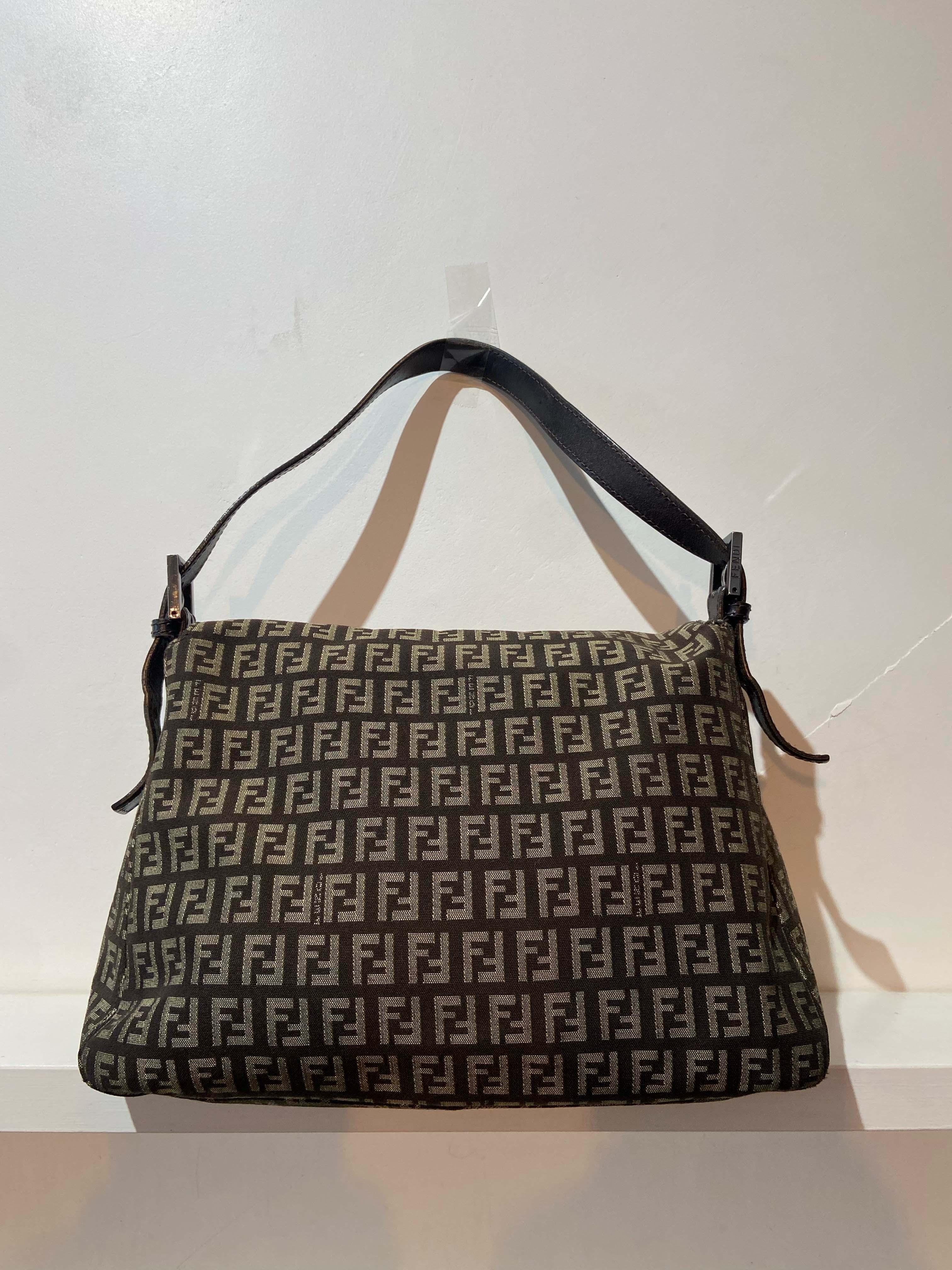 Fendi Vintage 1990 s Brown Monogram Baguette For Sale at 1stDibs