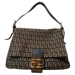 Fendi Vintage 1990's Brown Monogramm Baguette