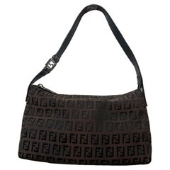 Fendi Vintage 1990's Brown Zucca Print Shoulder Bag