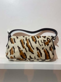 Fendi  Vintage 1990’s Leopard Print Pony Hair Shoulder Baguette