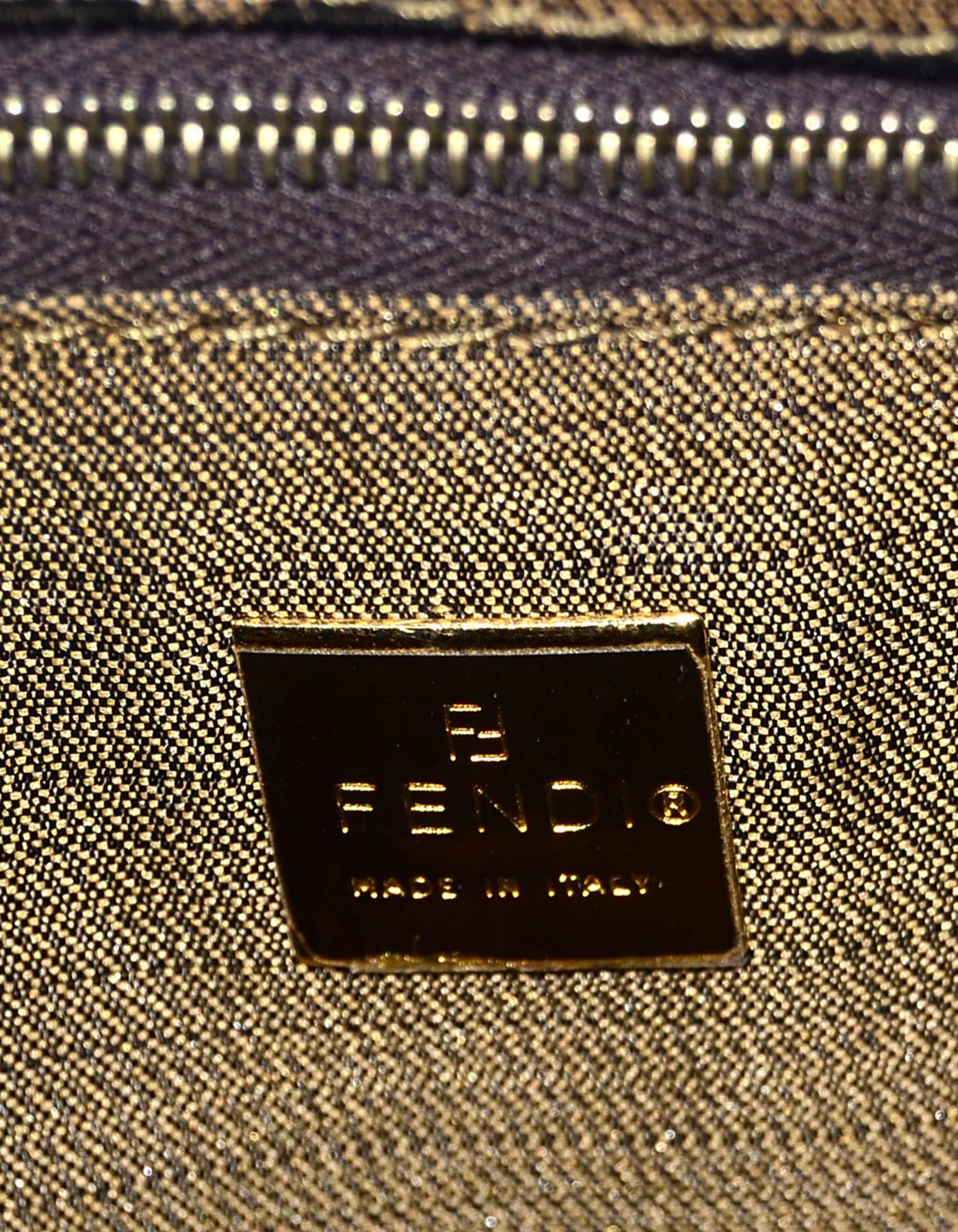 Fendi Vintage 1990s Monogram Zucca Flat Shoulder Bag In Good Condition In New York, NY
