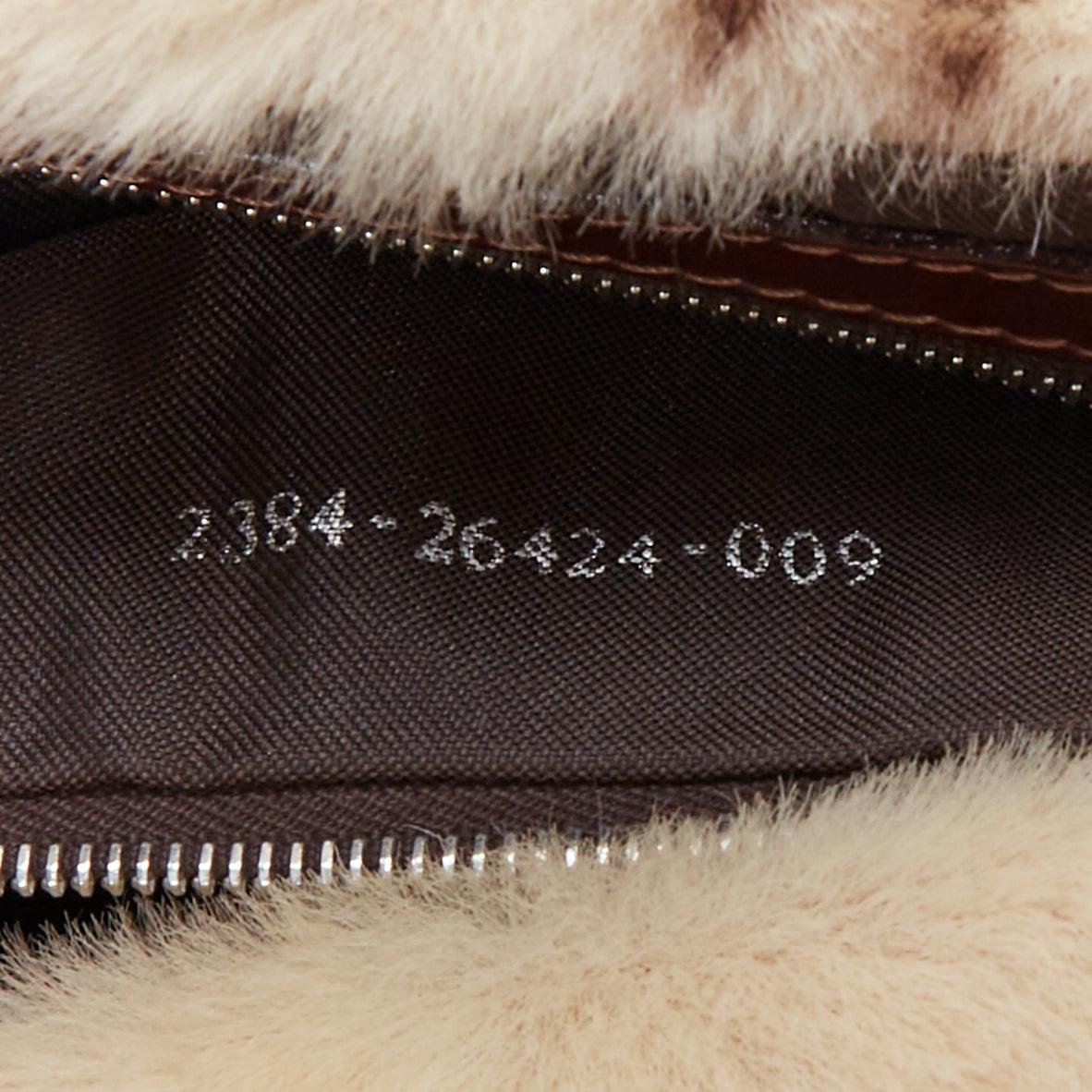 FENDI Vintage Baguette brown cream calfhair dalmatian underarm bag 5