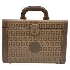 Fendi Vintage Beige Monogramm Segeltuch Schnheitstasche/Tragetasche Handtasche