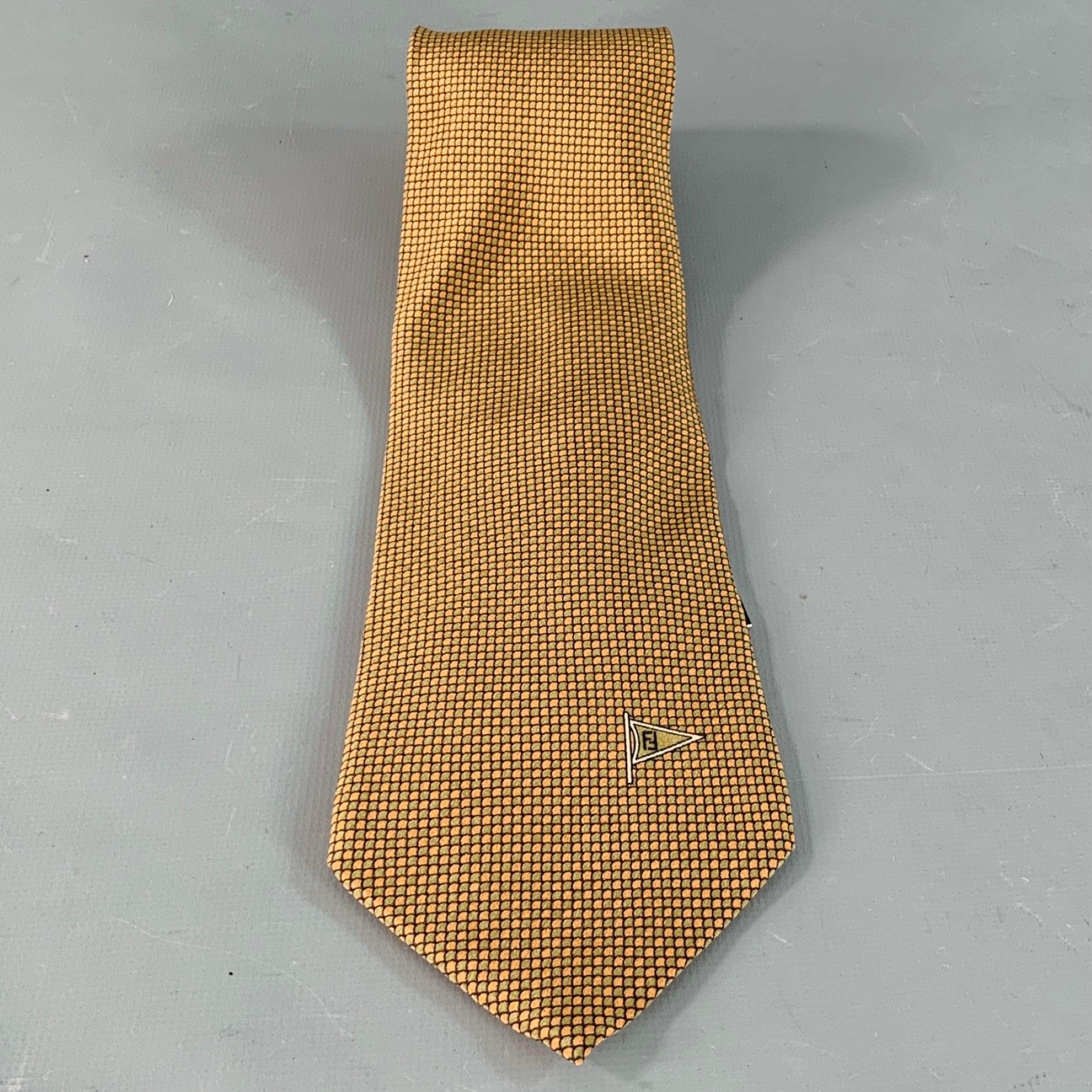 FENDI - Cravate en soie - Beige Taupe Dots Bon état - En vente à San Francisco, CA