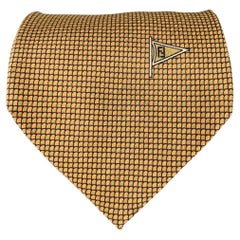 FENDI Vintage Beige Taupe Dots Seidenkrawatte