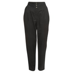 Fendi Vintage Black Cotton Tapered Trousers M