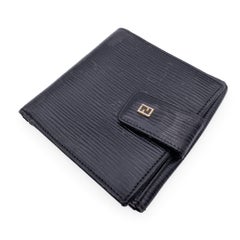 Fendi Vintage Schwarz Epi Leder Bifold Geldbörse