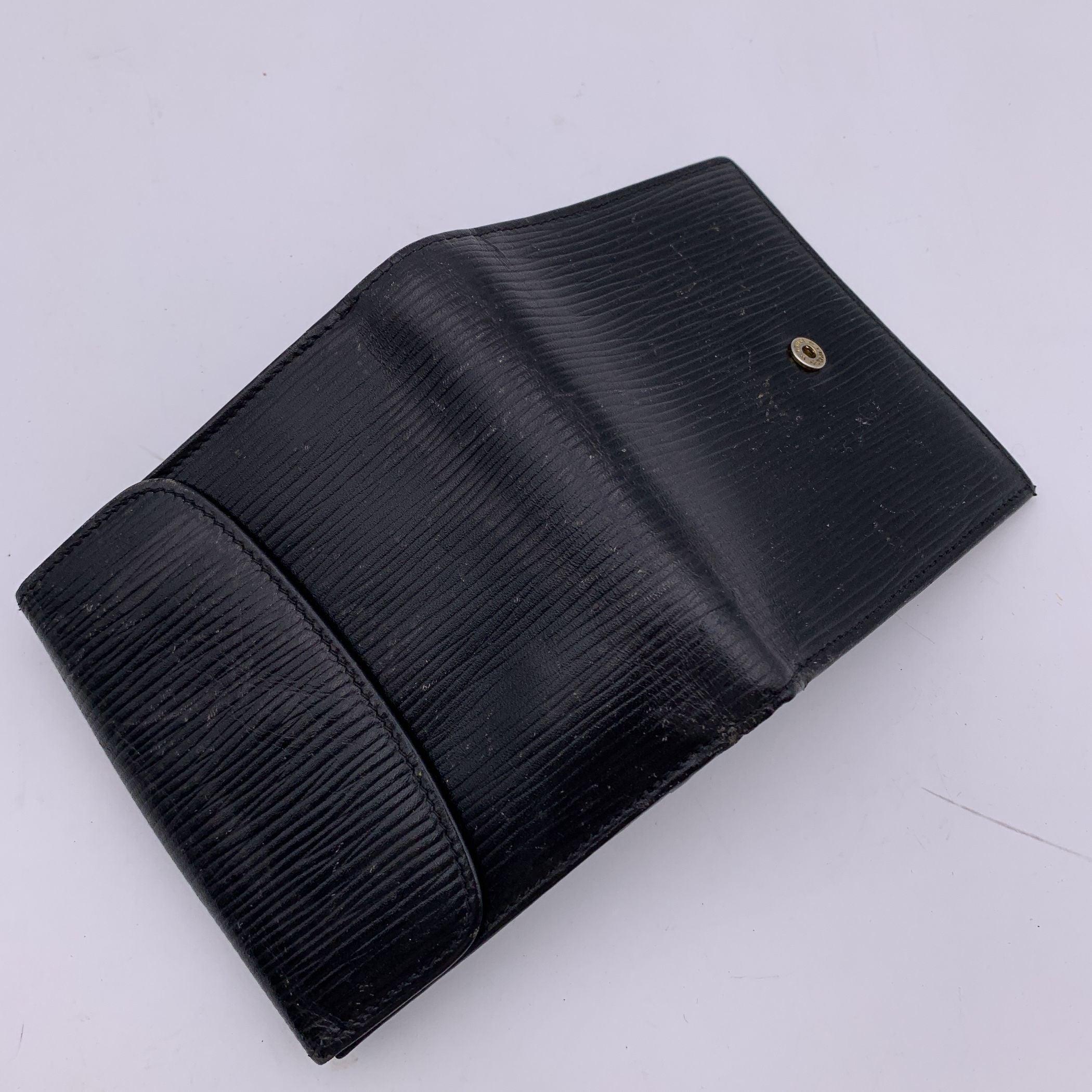 Fendi Vintage Black Epi Leather Bifold Wallet Coin Purse For Sale 1