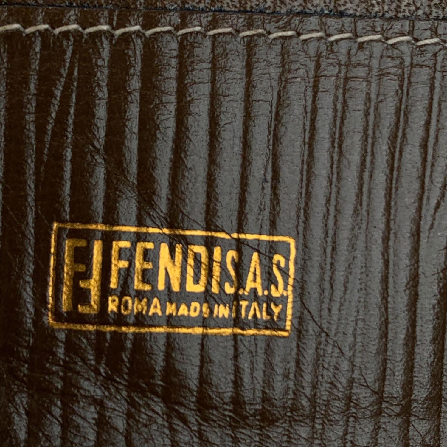 Women's Fendi Vintage Black FF Monogram Canvas and Leather Wallet