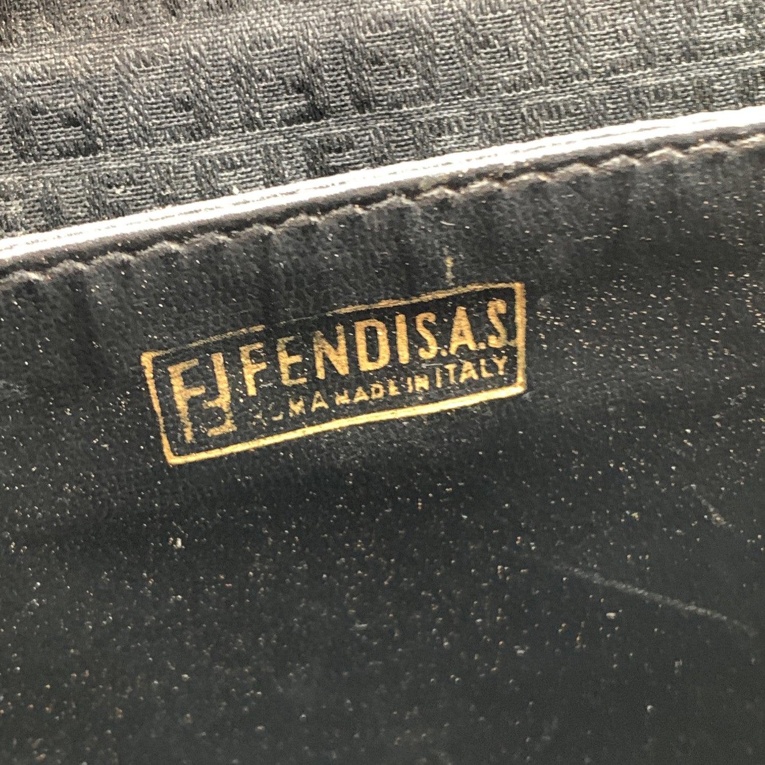 Fendi Vintage Black FF Monogram Canvas Flap Shoulder Bag 3