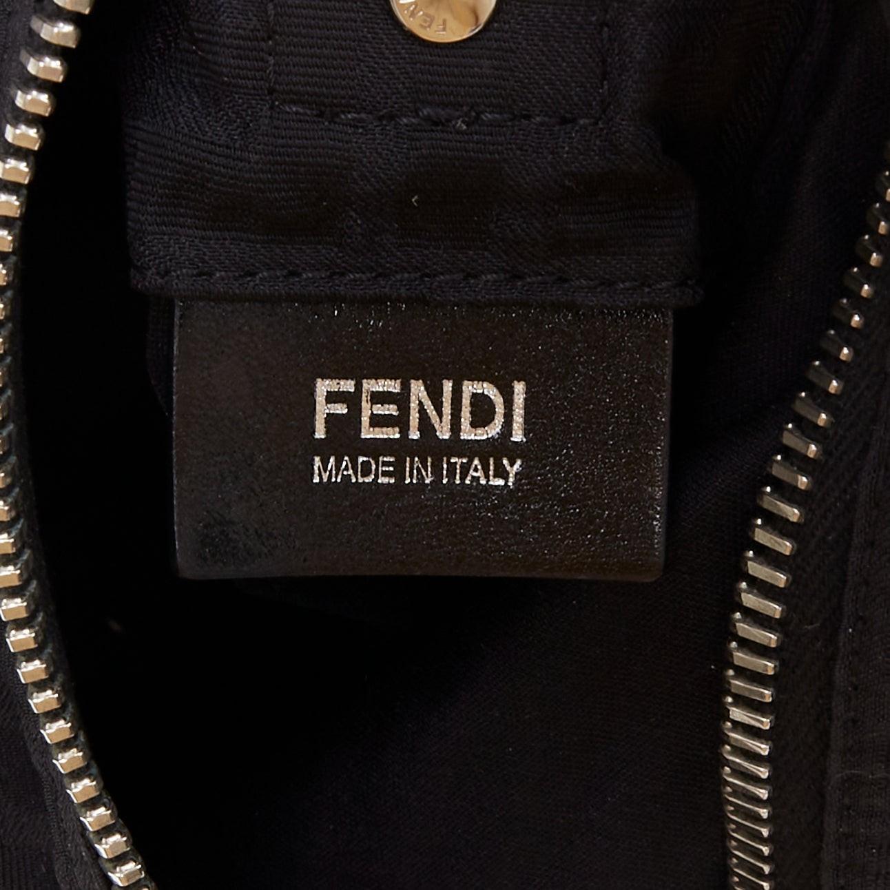 FENDI Vintage negro FF Zucca monograma cuero ribete crossbody messenger bag en venta 5