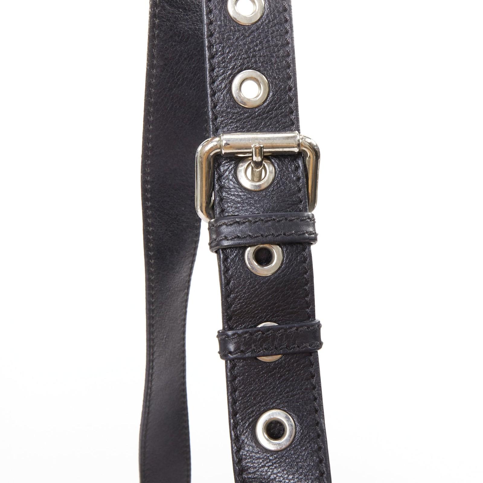 FENDI Vintage negro FF Zucca monograma cuero ribete crossbody messenger bag en venta 3