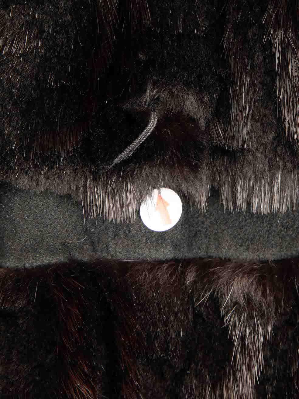 Fendi Vintage Black Fur Zucca FF Logo Coat Size S For Sale 3