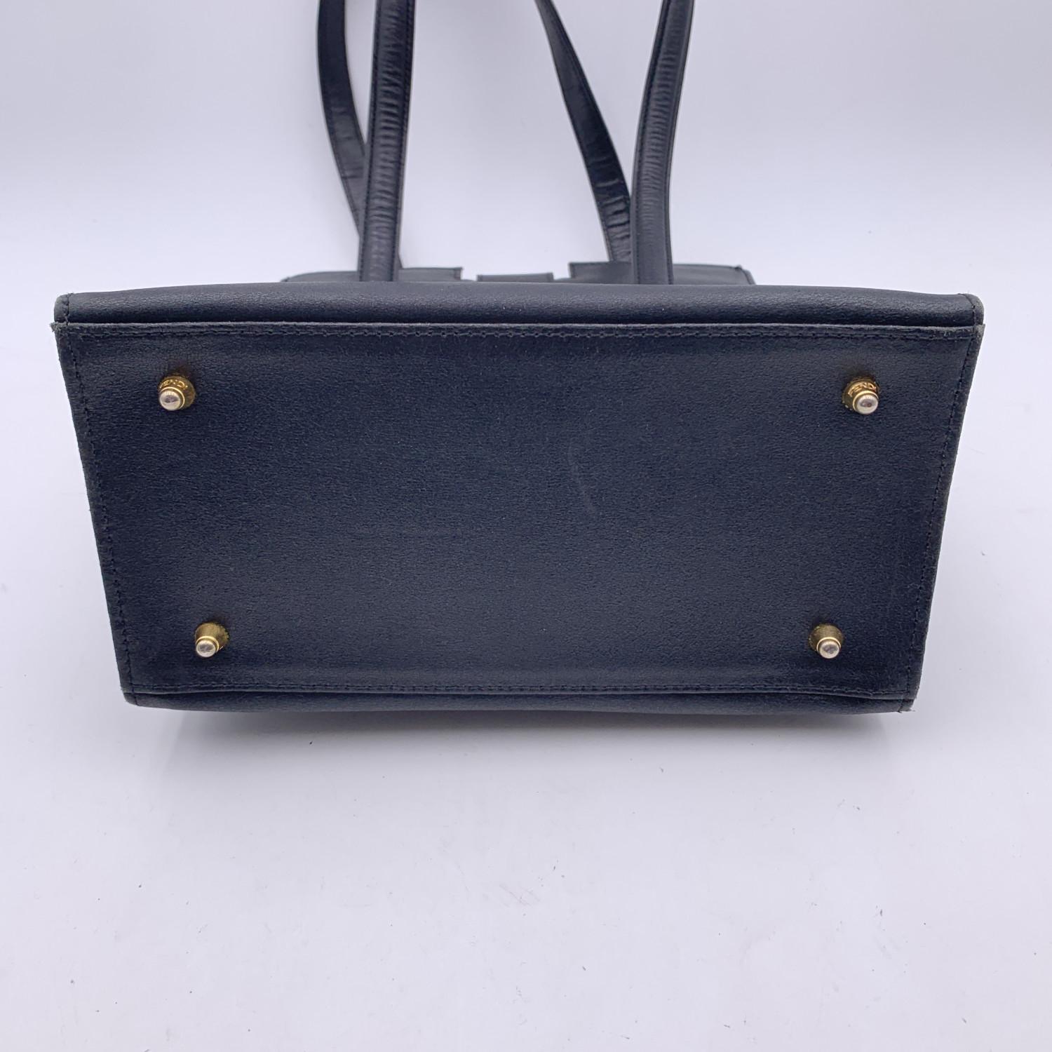 Women's Fendi Vintage Black Leather Tote Shoulder Bag