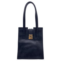 Fendi Vintage Black Leather Tote Shoulder Bag