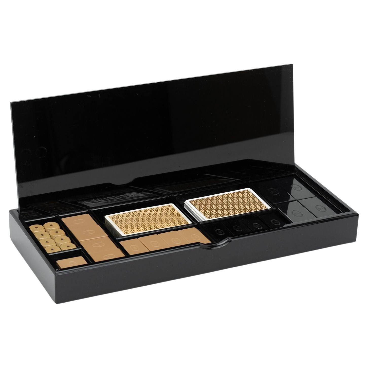 Juego de Póquer Fendi Vintage Lucite Negro