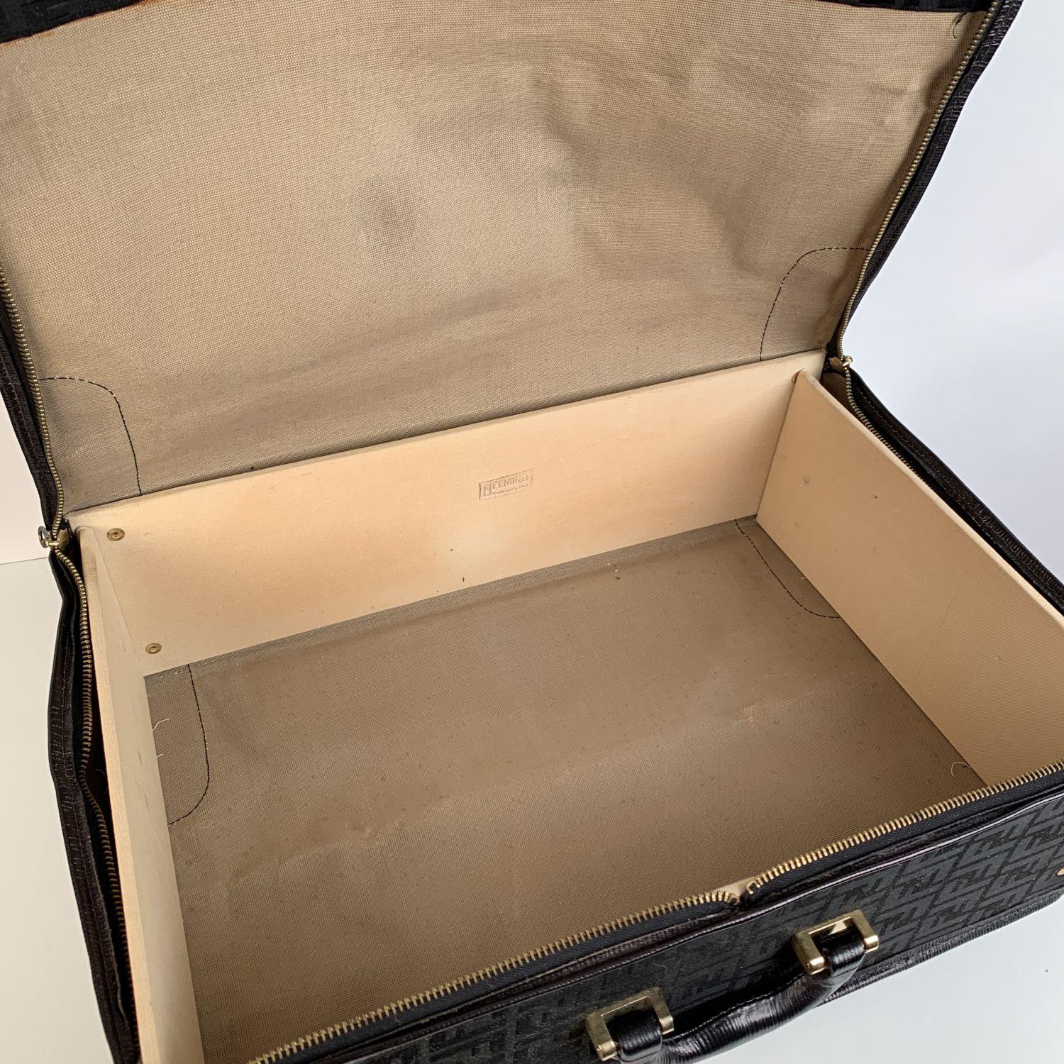 Fendi Vintage Black Monogram Canvas Travel Foldable Suitcase 9