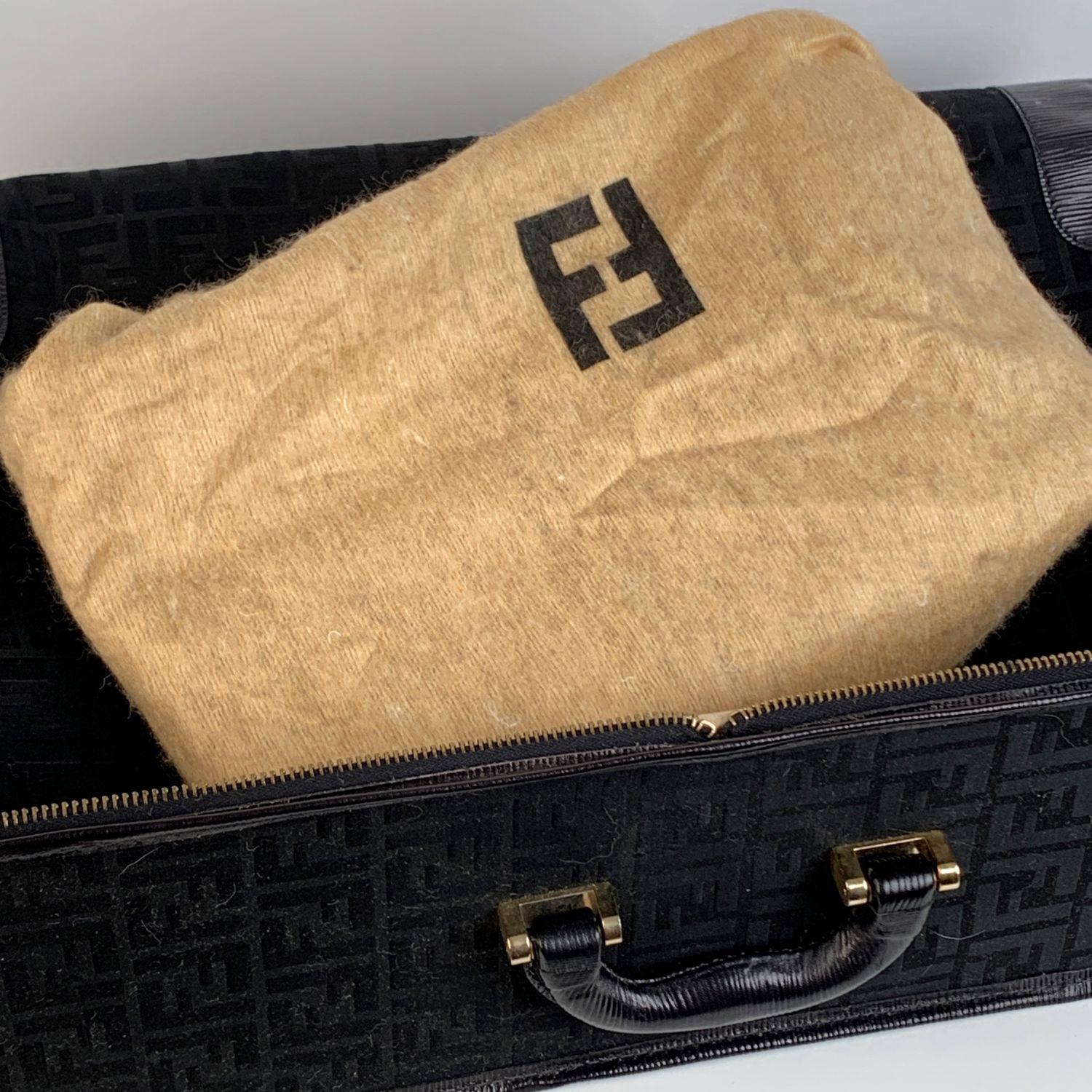 Fendi Vintage Black Monogram Canvas Travel Foldable Suitcase 11