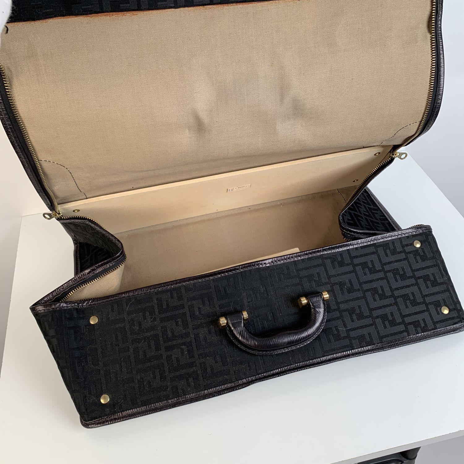 Fendi Vintage Black Monogram Canvas Travel Foldable Suitcase 12