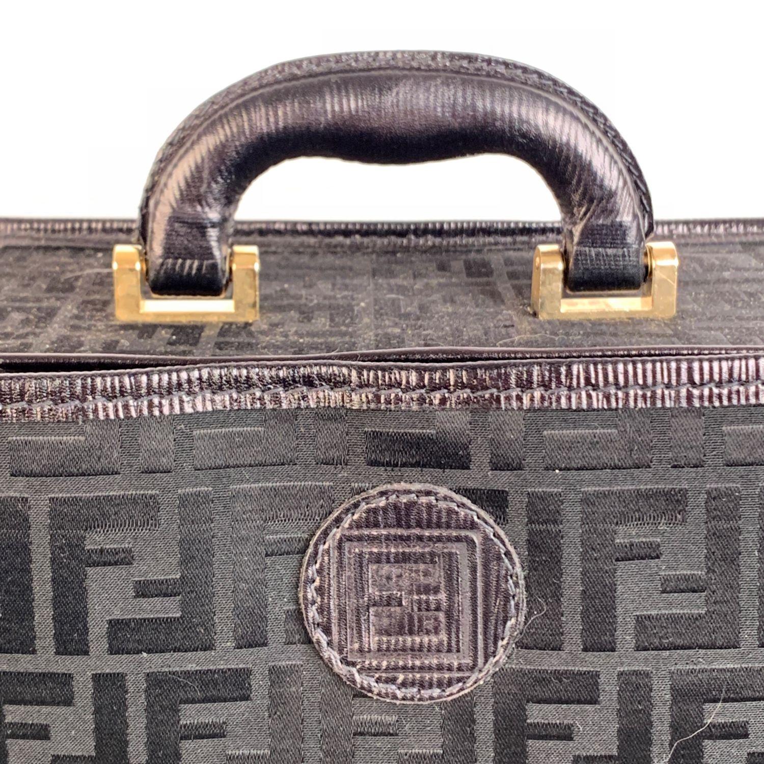 Women's or Men's Fendi Vintage Black Monogram Canvas Travel Foldable Suitcase