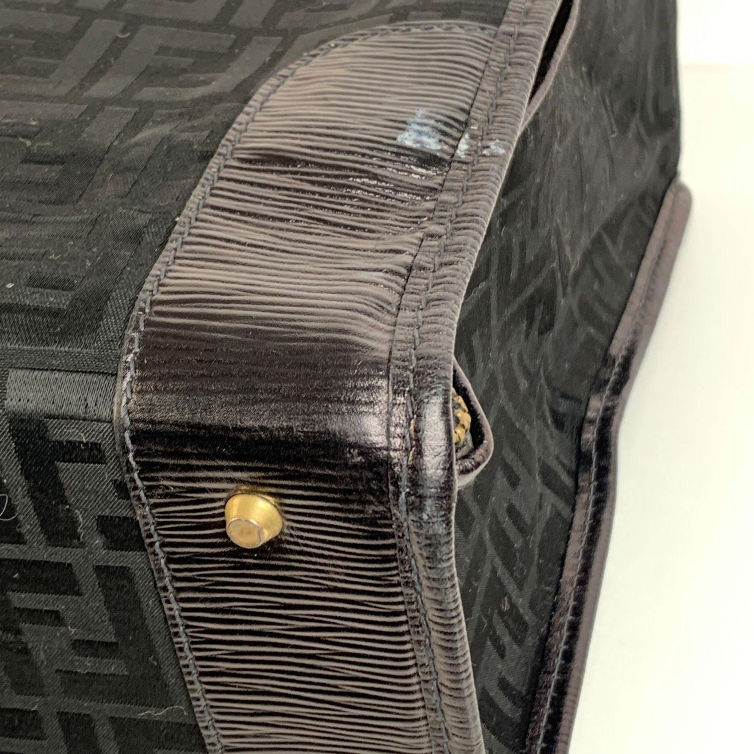 Fendi Vintage Black Monogram Canvas Travel Foldable Suitcase 4