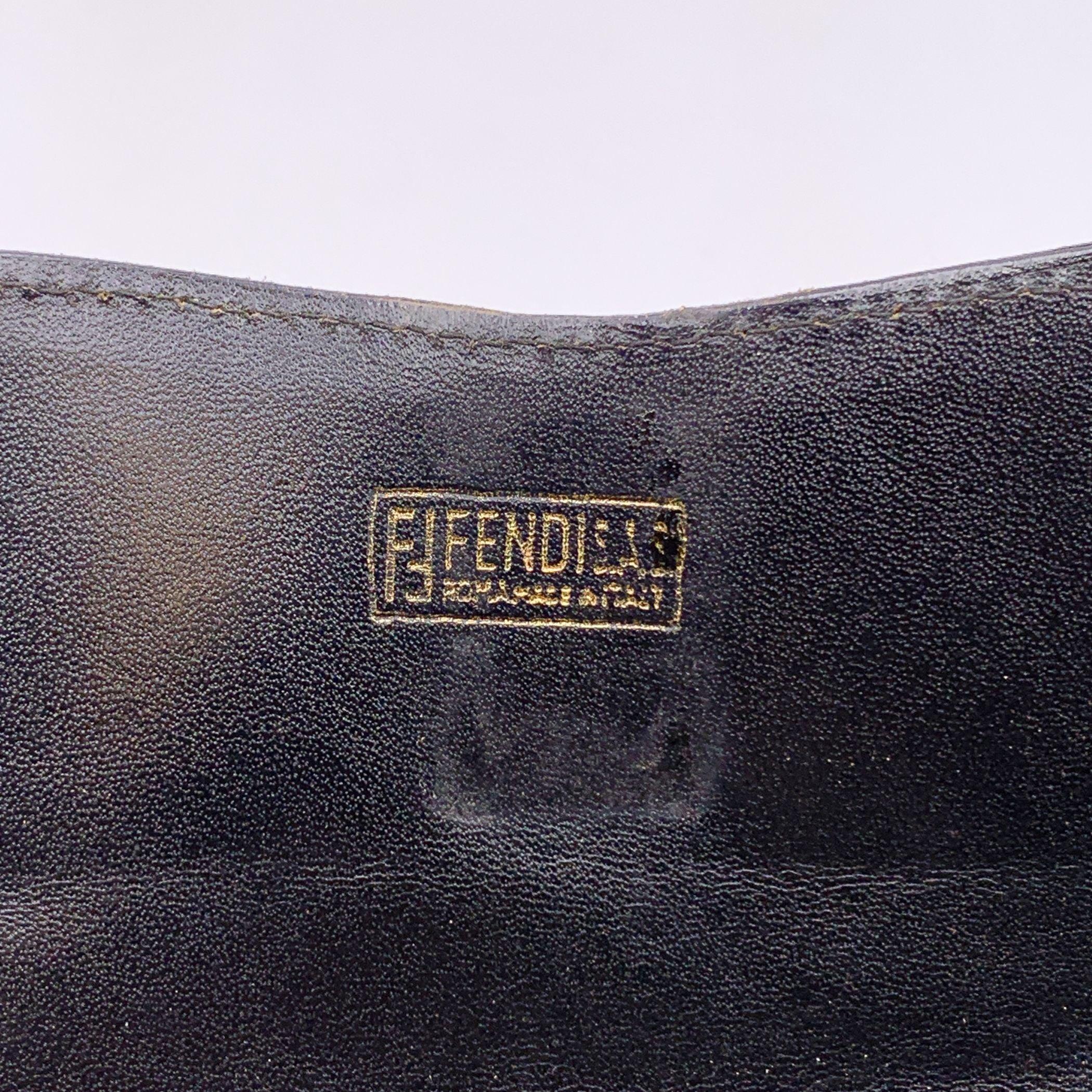 Fendi Vintage Black Monogram Canvas Wallet Coin Purse 2