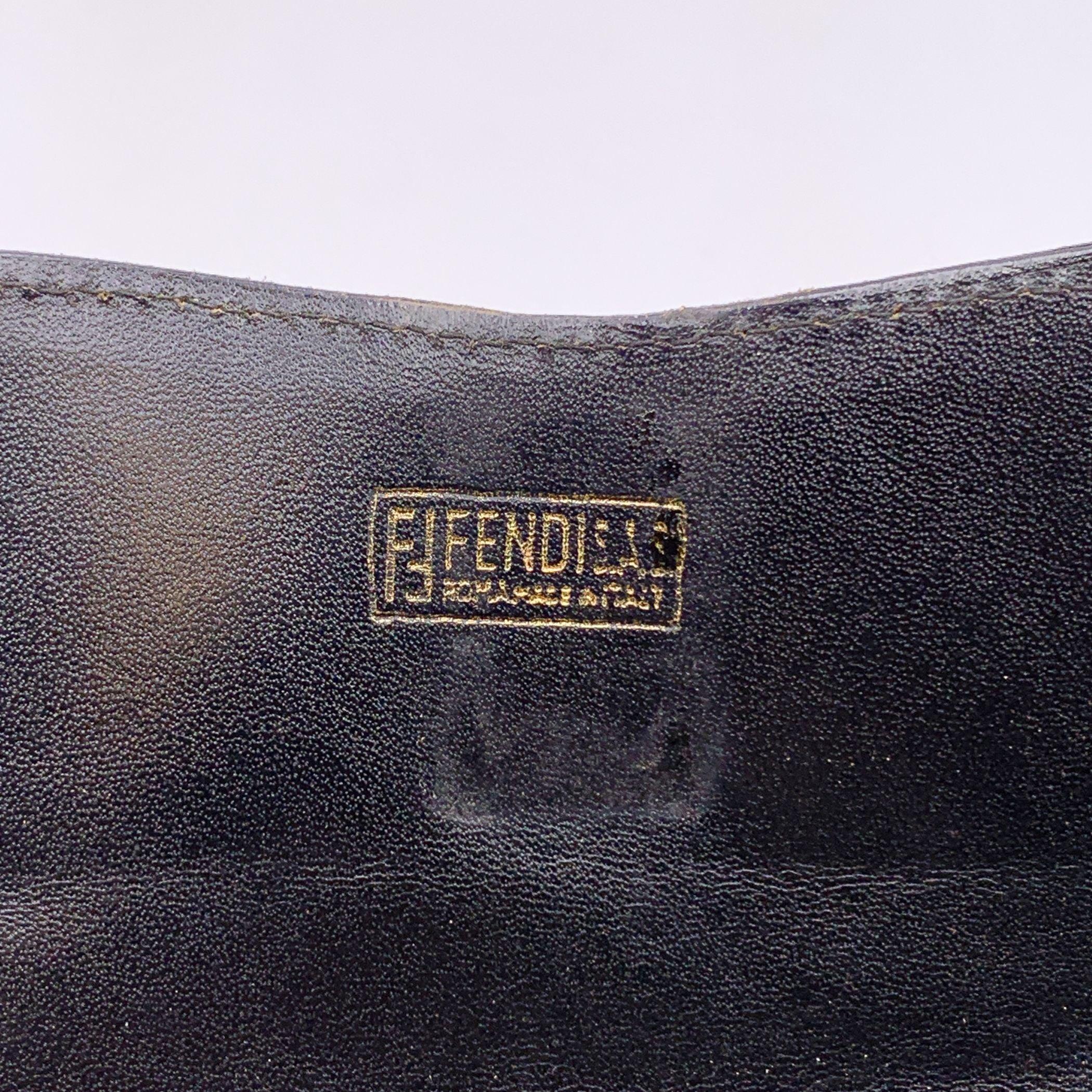 Fendi Vintage Black Monogram Canvas Wallet Coin Purse For Sale 2