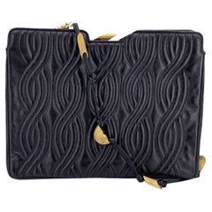 Fendi Vintage Black Quilted Leather Pasta Shoulder Bag