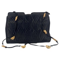 Fendi Vintage Black Quilted Leather Pasta Shoulder Bag
