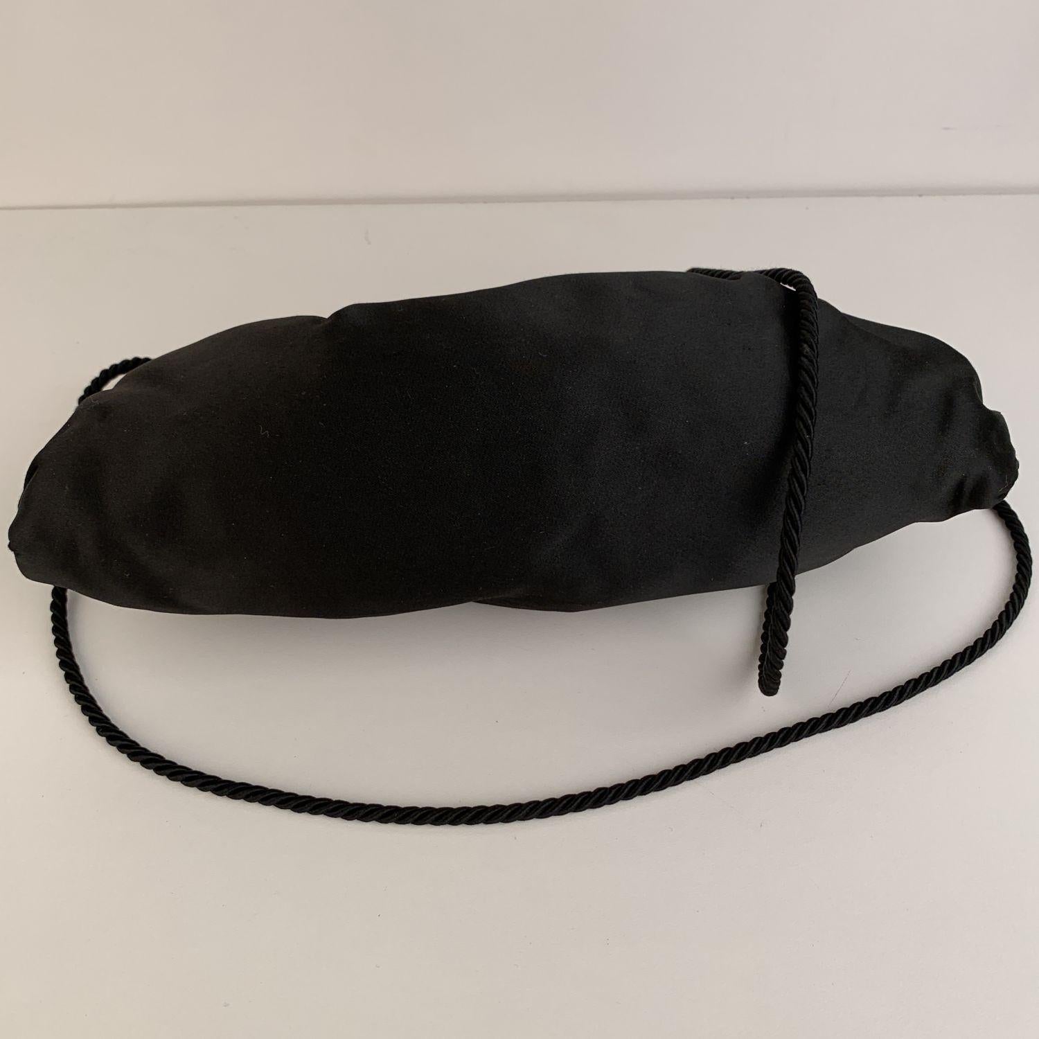 Women's Fendi Vintage Black Satin Evening Crossbody Bag