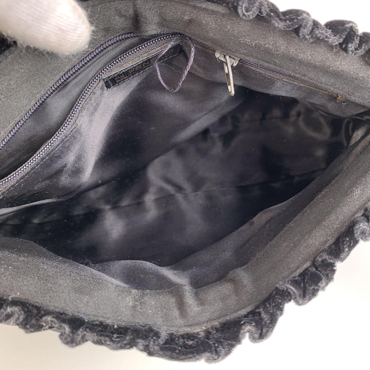 Fendi Vintage Black Satin Evening Crossbody Bag 1