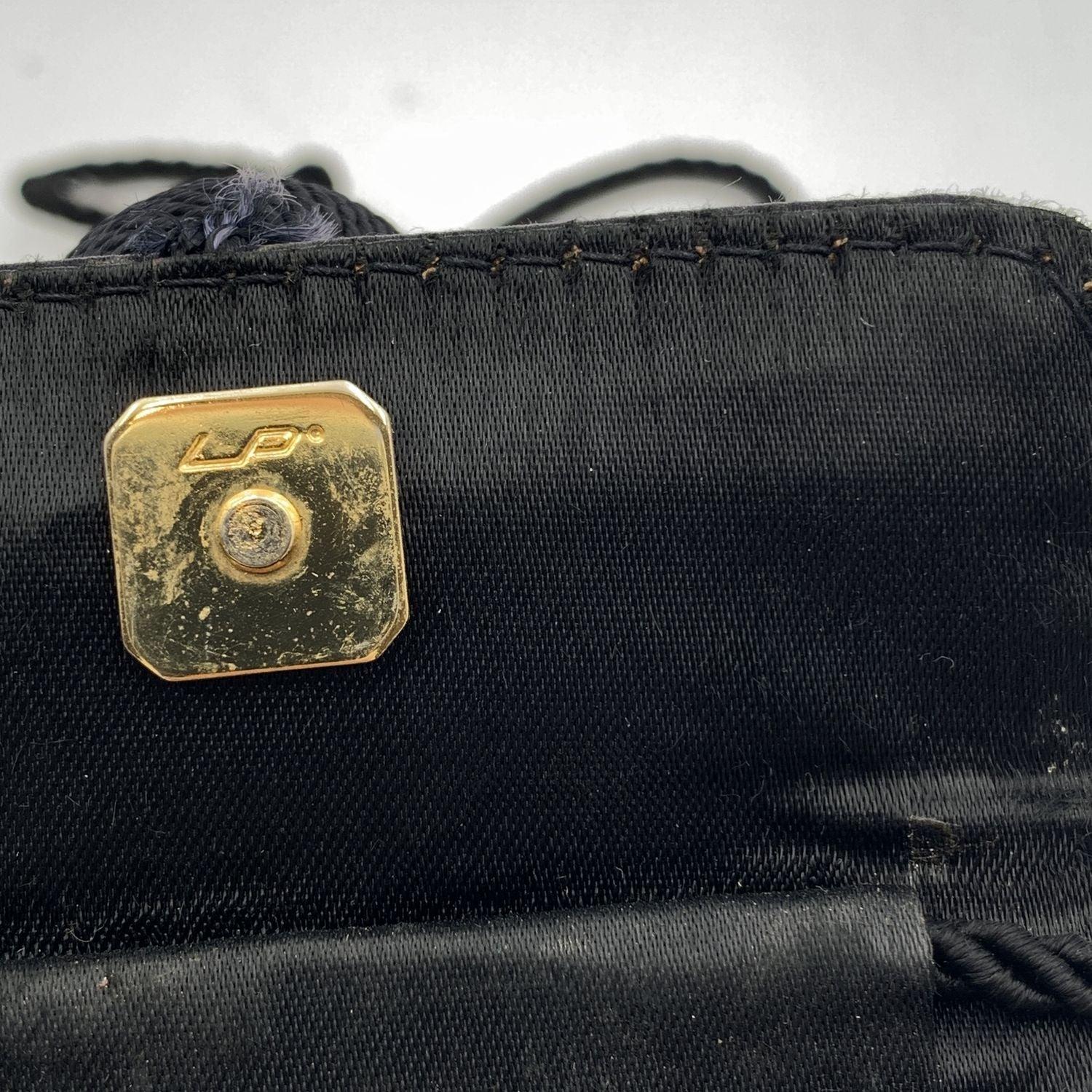 Fendi Vintage Black Satin Minaudiere Mini Micro Evening Bag en vente 2