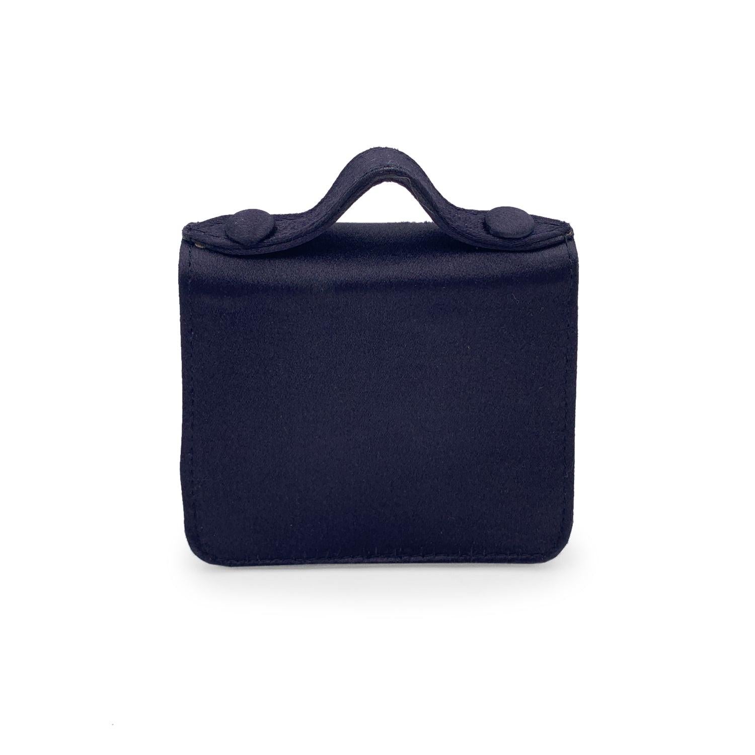 Women's Fendi Vintage Black Satin Mini Minaudiere Evening Bag For Sale