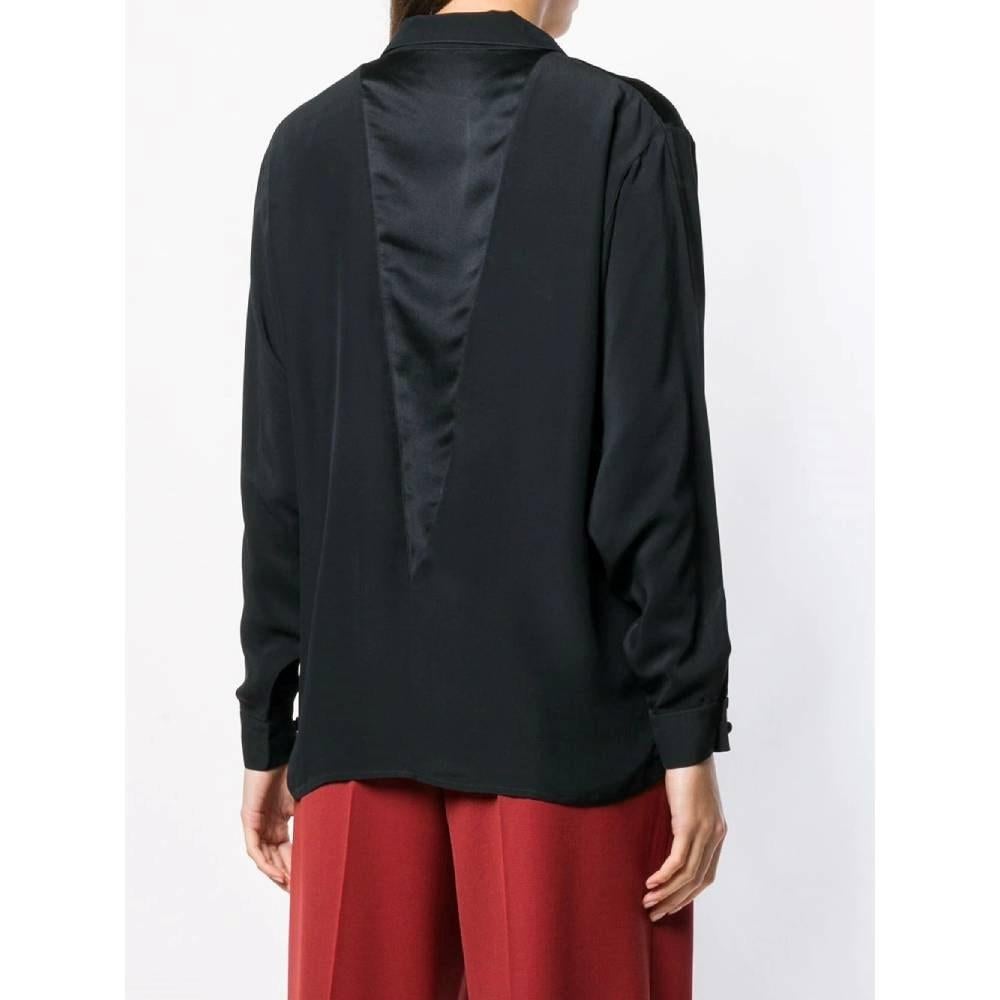 Women's Fendi Vintage black silk 70s blouse For Sale
