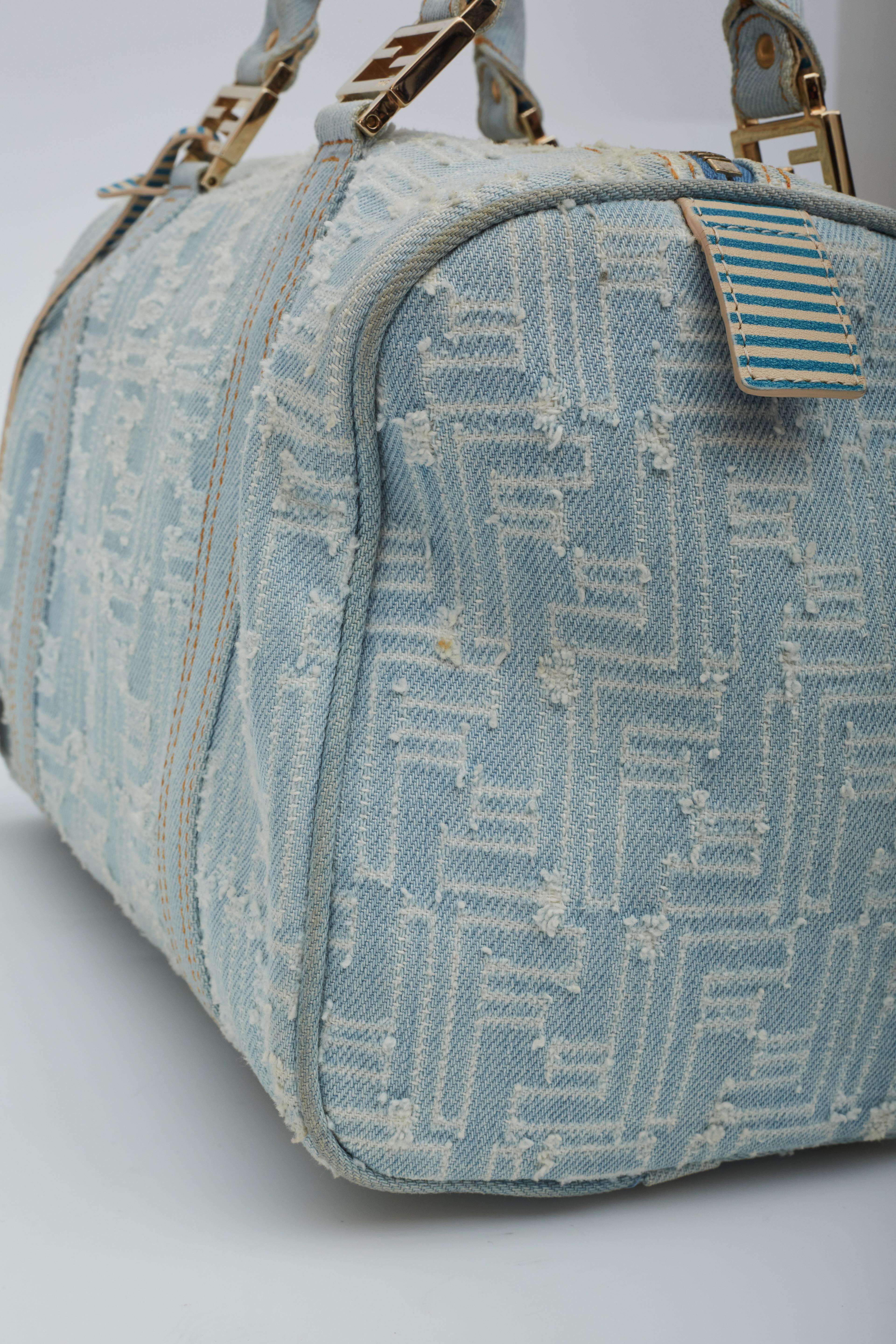 fendi denim fringe tote