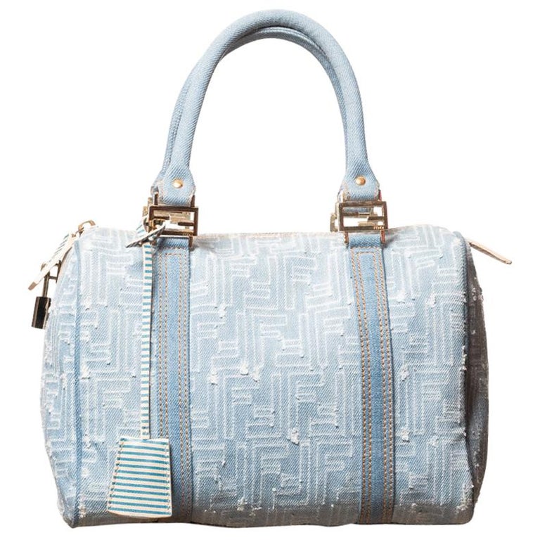 Blue Fendi Mini Denim Zucca Mon Tresor Bucket Bag – Designer Revival