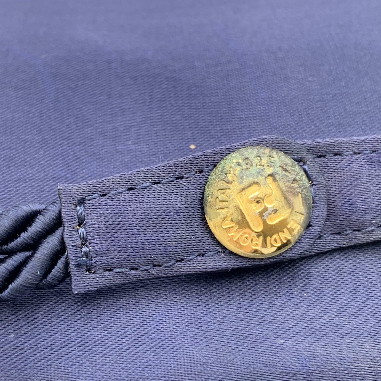 Bolso o bolso cruzado de satén azul vintage Fendi con pespuntes en venta 2
