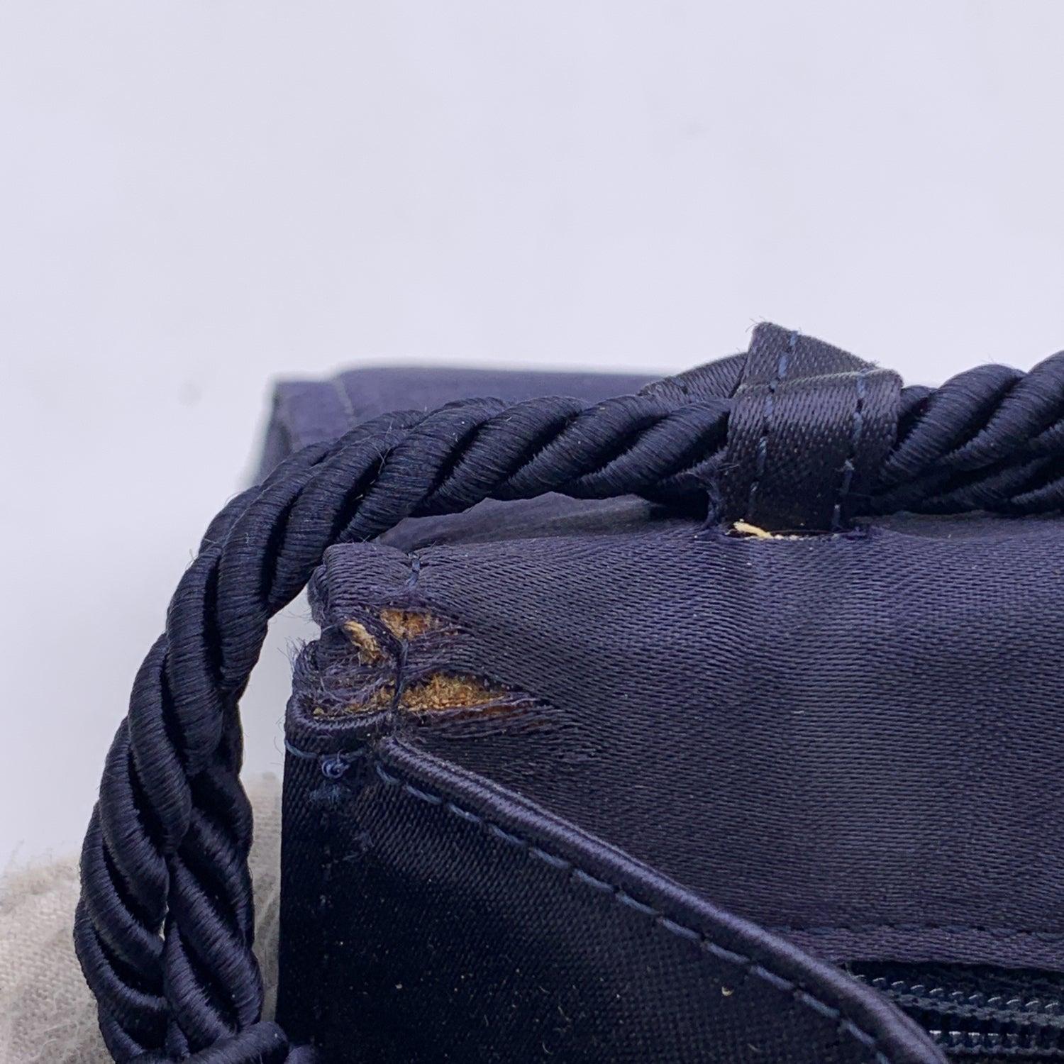 Fendi Vintage Blue Satin Crossbody Bag or Clutch with Stitchings 4