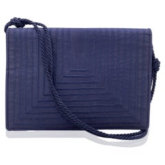 Fendi Vintage Blue Satin Crossbody Bag or Clutch with Stitchings