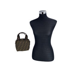 Fendi Vintage Brown and Black Zucca Canvas Mini Handbag