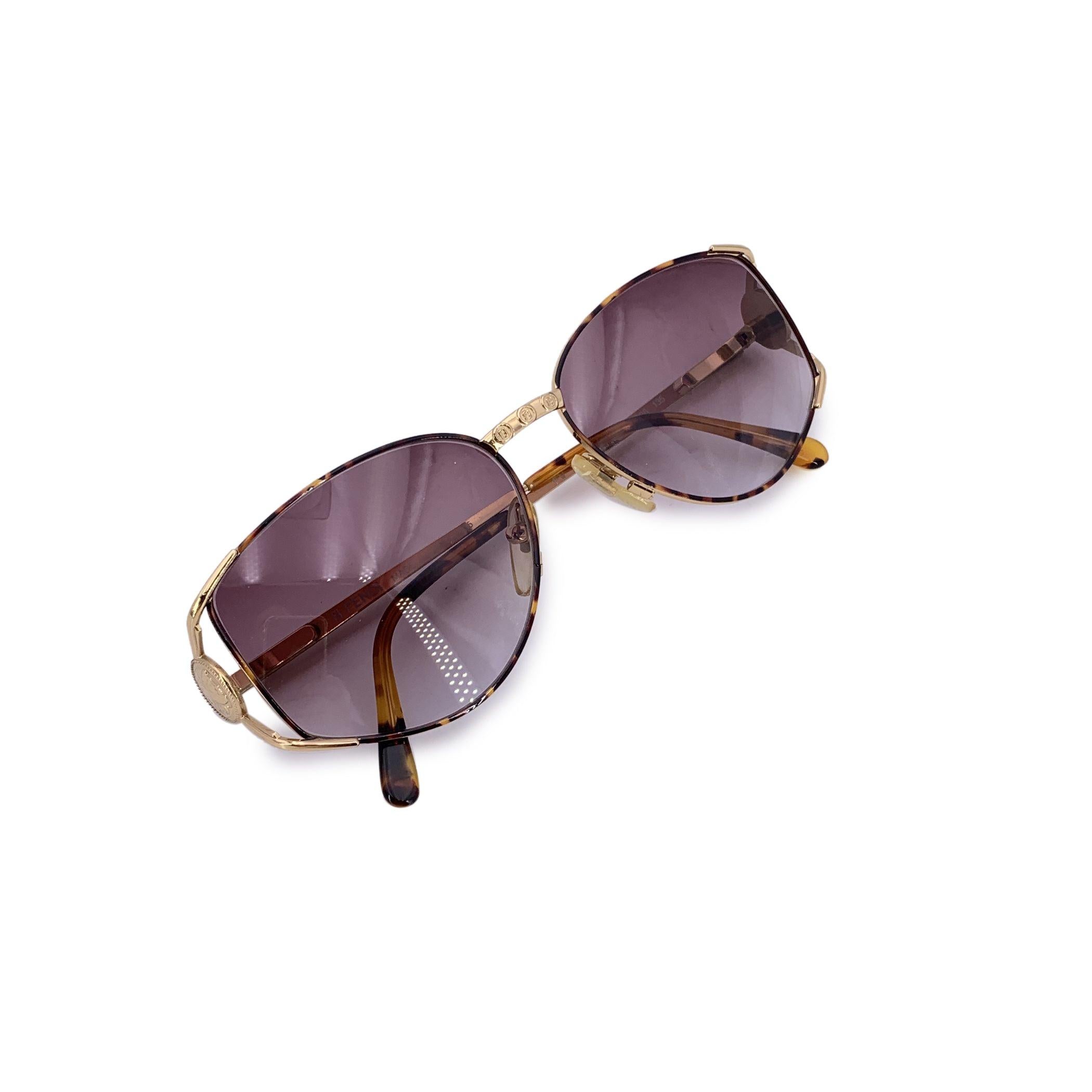 Fendi Vintage Brown Gold Metal Sunglasses FV 239 56/15 135mm For Sale 1